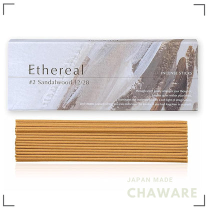 Ethereal Japanese Sandalwood Incense Sticks – 30 Sticks (13.5 cm, ~30 min burn), Musk Vanilla Vetiver Aroma, No Holder, 
