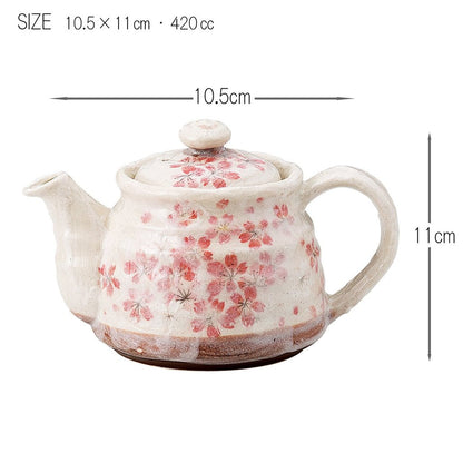 Sohogama Ceramic Teapot Heian Sakura Cherry Blossom with Strainer 420cc, Model 482-09-403