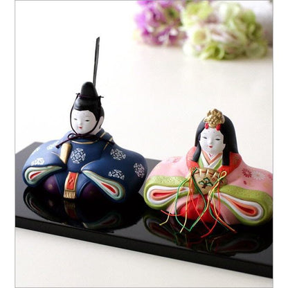 Seto Ceramic Hina Display - Elegant Imperial Couple Figurine for Hinamatsuri Made in Japan