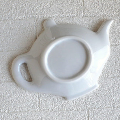 Seto Ware Japanese Ceramic Pot-Shaped Tea Bag Tray – Small Floral Tea Bag Holder Plate, 12×8.5×2 cm