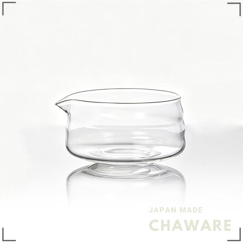 MiniMood 500ml Heat-Resistant Glass Pouring Bowl with Spout, Japanese Tea, Sauce & Dressing Server