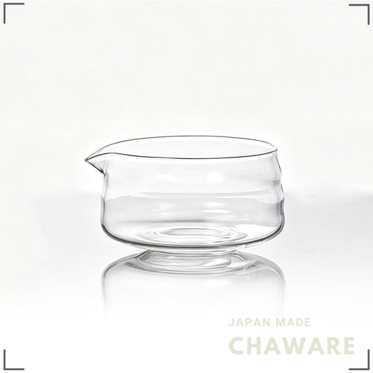 MiniMood 500ml Heat-Resistant Glass Pouring Bowl with Spout, Japanese Tea, Sauce & Dressing Server