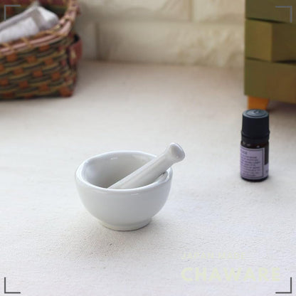 cerapockke 40ml Ceramic Mortar & Pestle - Japan Mino/Seto for DIY Cosmetics, Aroma & Herb Grinding