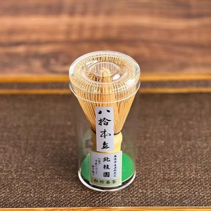 [Hokushien Premium White Bamboo 80-Prong Chasen] Matcha Whisk Tea Ceremony Tool Traditional Craft Matcha Café Accessory Urasenke Practice Tea Ceremony (80-Prong, Premium)