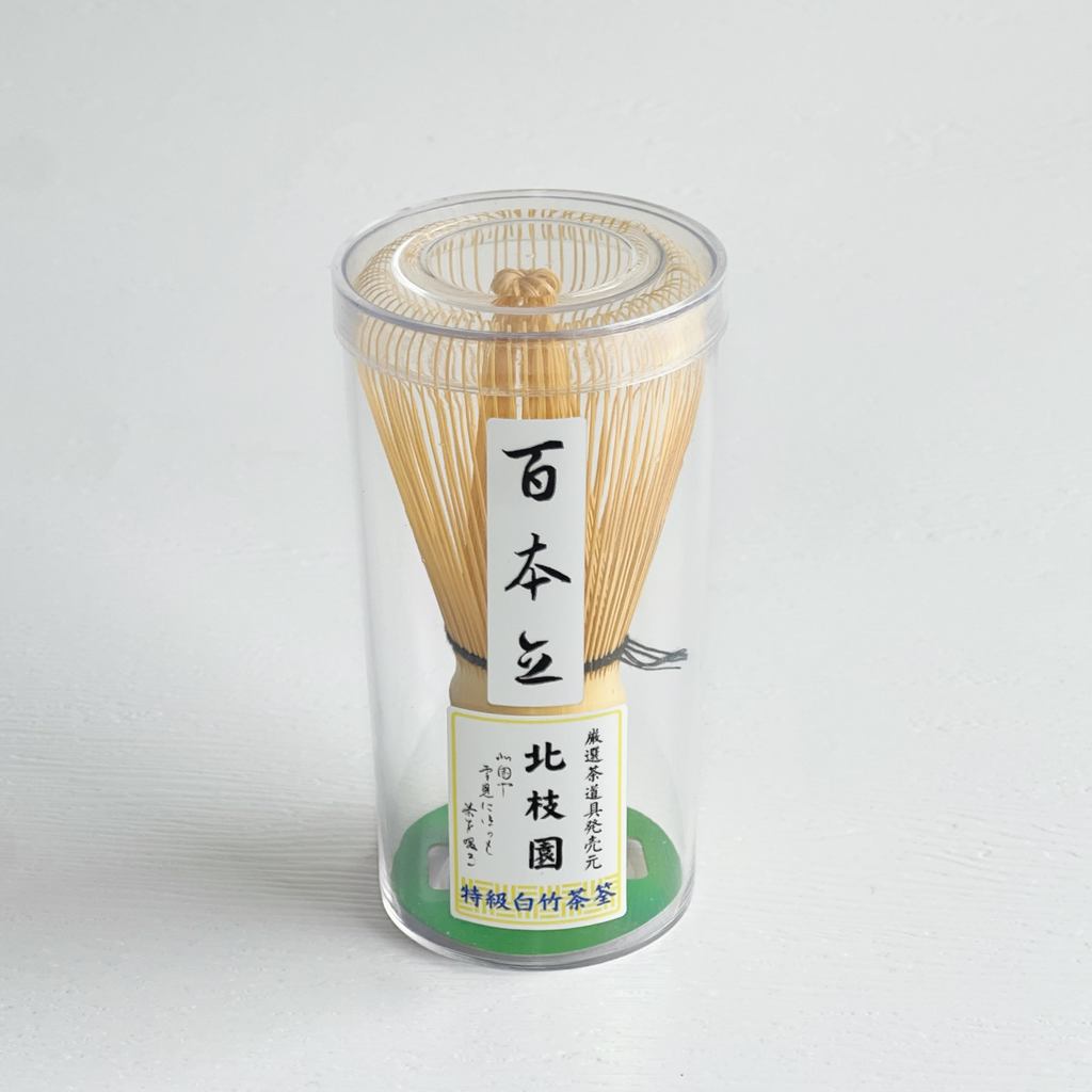 【Hokushien Deluxe White Bamboo 100-Prong Chasen】 Matcha Whisk Tea Ceremony Tool Traditional Craft Matcha Café Accessory Urasenke Practice Tea Ceremony (100-Prong, Deluxe)