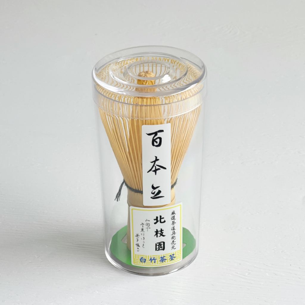 【Hokushien Premium White Bamboo 100-Prong Chasen】 Matcha Whisk Tea Ceremony Tool Traditional Craft Matcha Café Accessory Urasenke Practice (100-Prong, Premium)
