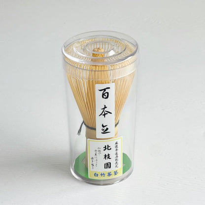 【Hokushien Premium White Bamboo 100-Prong Chasen】 Matcha Whisk Tea Ceremony Tool Traditional Craft Matcha Café Accessory Urasenke Practice (100-Prong, Premium)