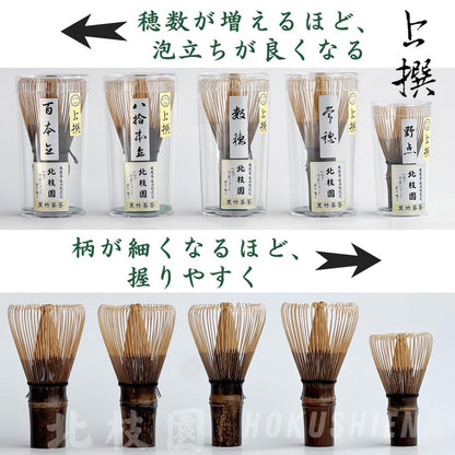 [Hokushien Premium Black Bamboo 80-Prong Chasen] Matcha Whisk Tea Ceremony Tool Traditional Craft Matcha Cafe Accessory Japanese Lifestyle Tool Omotesenke Mushakōjisenke All Tea Schools (80-Prong, Premium)