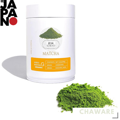 Sōkyō Ceremonial Organic Matcha Powder - Premium Quality First Harvest Green Tea for Tea Ceremony and Lattes (3.52oz / 1