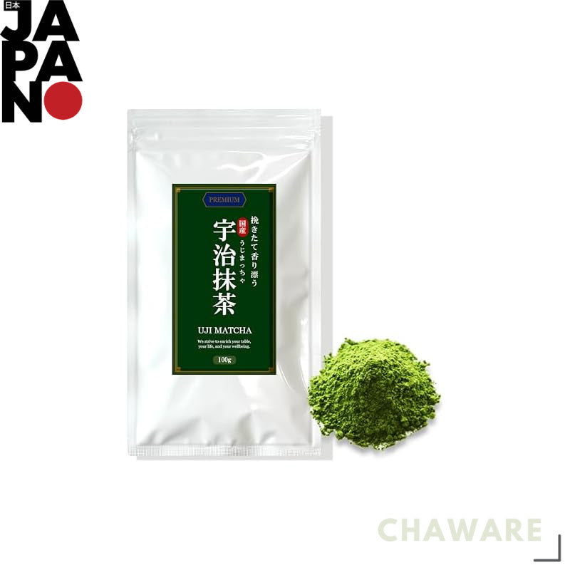 100g Uji Matcha Powder - 100% Pure Japanese Matcha, Freshly Ground, Dark Color, Additive-Free. Perfect for Matcha Lattes