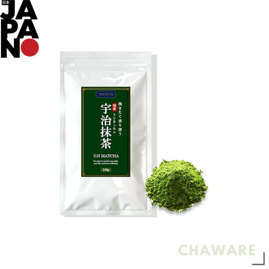 100g Uji Matcha Powder - 100% Pure Japanese Matcha, Freshly Ground, Dark Color, Additive-Free. Perfect for Matcha Lattes