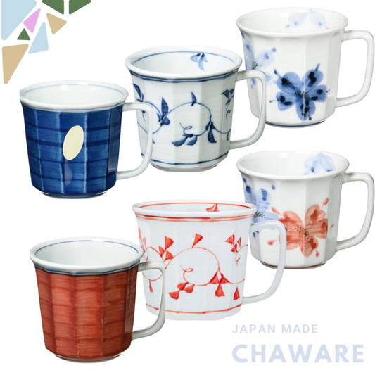 "Karugaru Lightweight Mug - Hasamiyaki Japanese Pottery, Microwave & Dishwasher Safe, Multiple Designs"