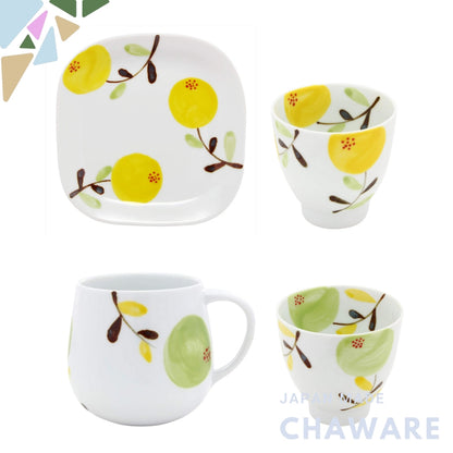 Hasami Porcelain Fukumine Touen Mocoa Collection - Square Plate & Mugs