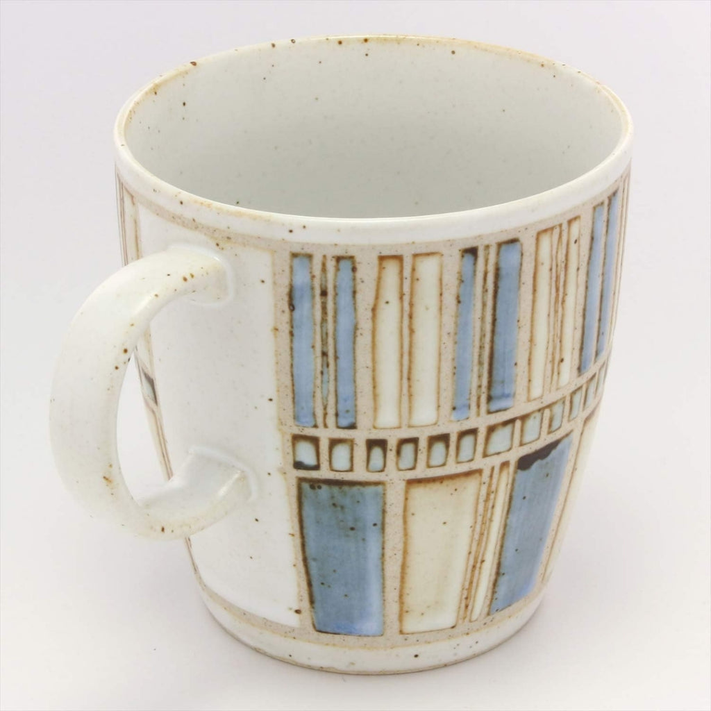 Hasami Ware Tile Art Mug & Teacup Set - Blue & Red