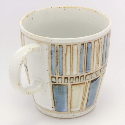 Hasami Ware Tile Art Mug & Teacup Set - Blue & Red