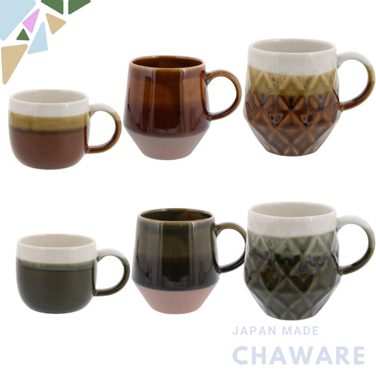EAST table Ombre and Couche Round and Standard Mugs - Various Colors and Sizes, Made in Japan, Microwave and Dishwasher 