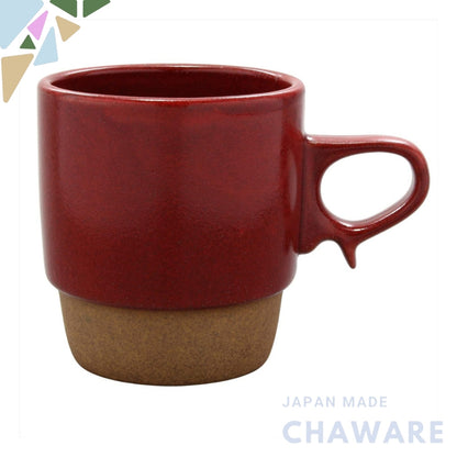 Hama Tō Ceramic Hasami Ware Indigo Dyed Stackable Mug - Wine Red 300ml