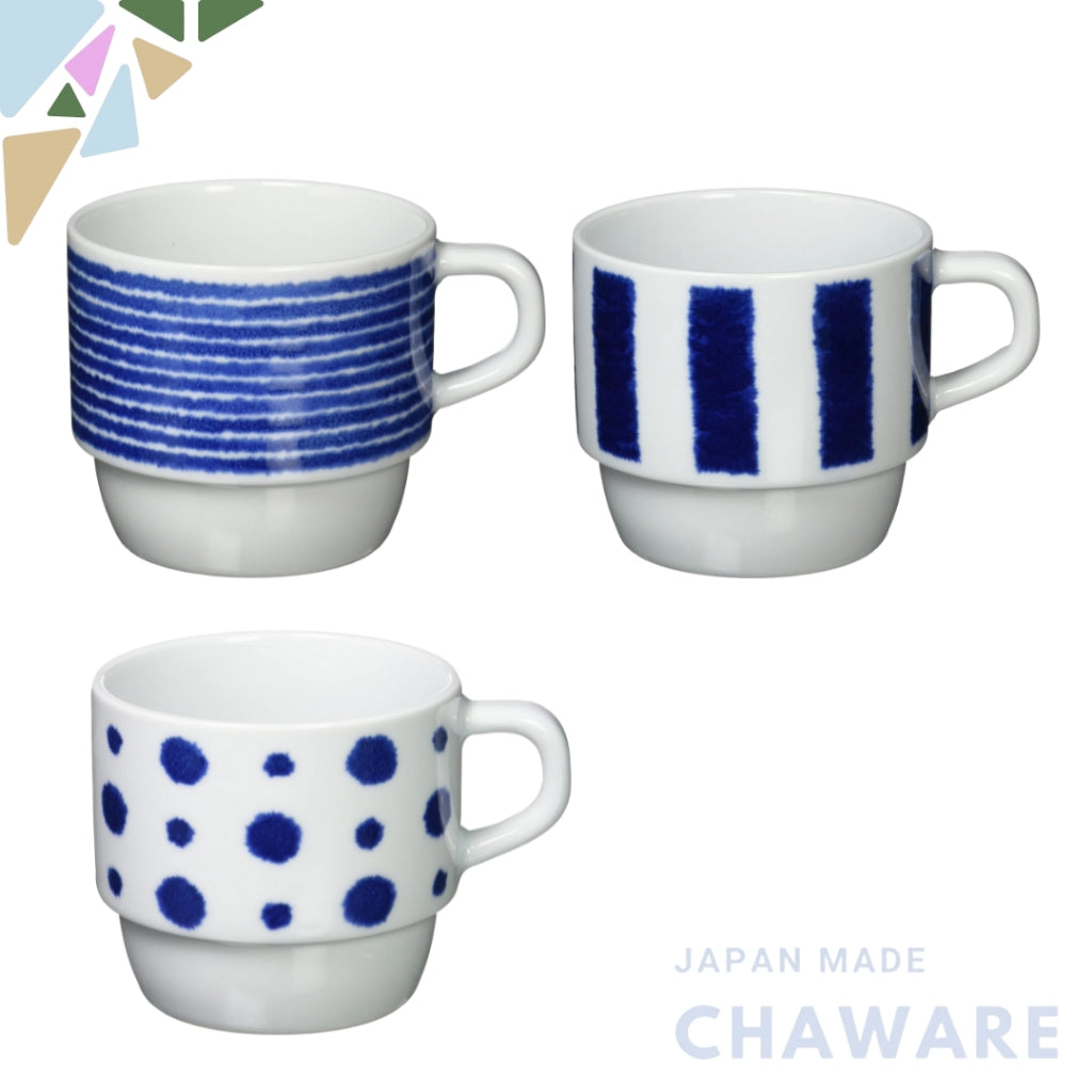 Saikaitoki Hasami Ware Indigo Aidama Stacking Mug Collection