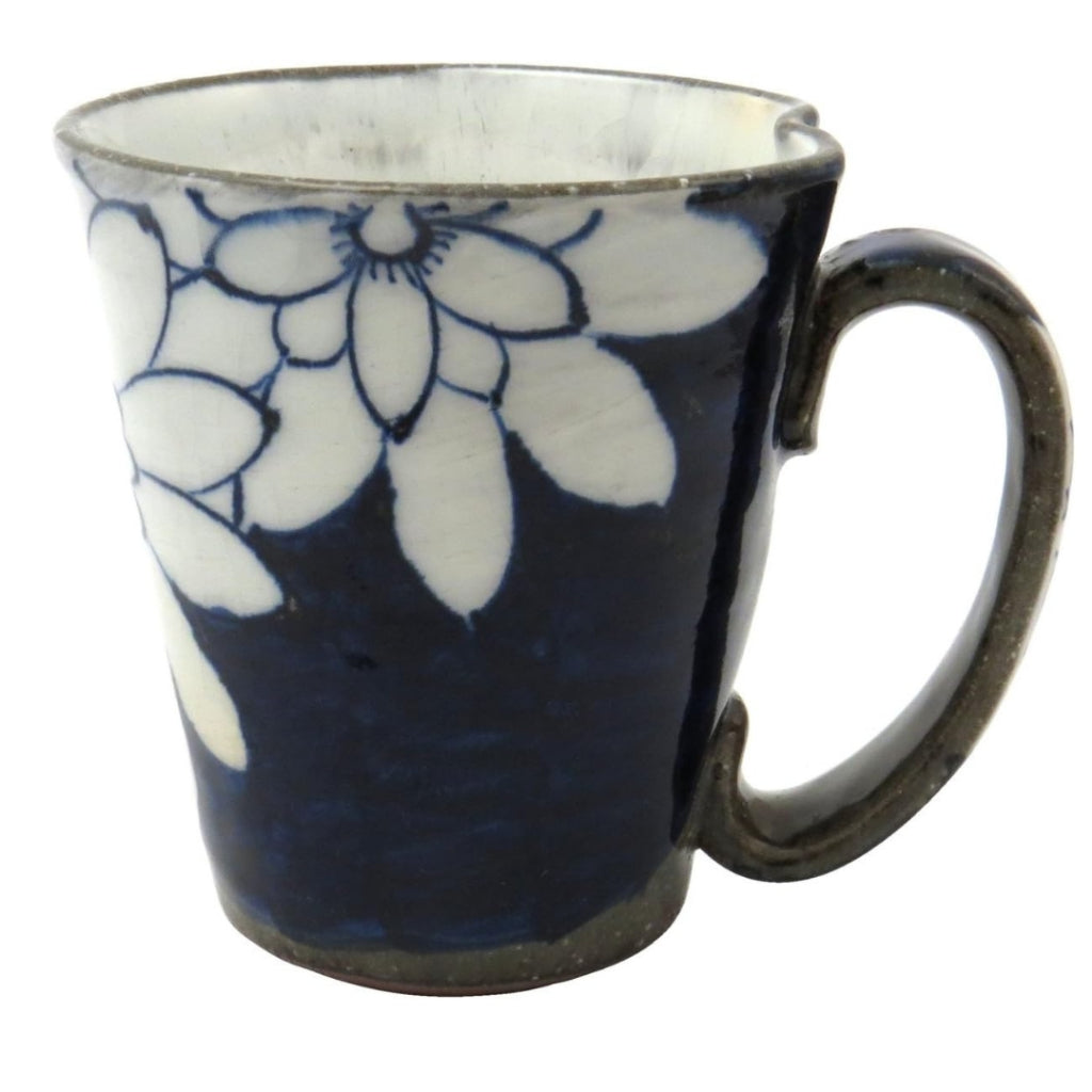 Hasami Porcelain Fukusho Kiln Hand-Painted Dahlia Series Mugs and Teapot