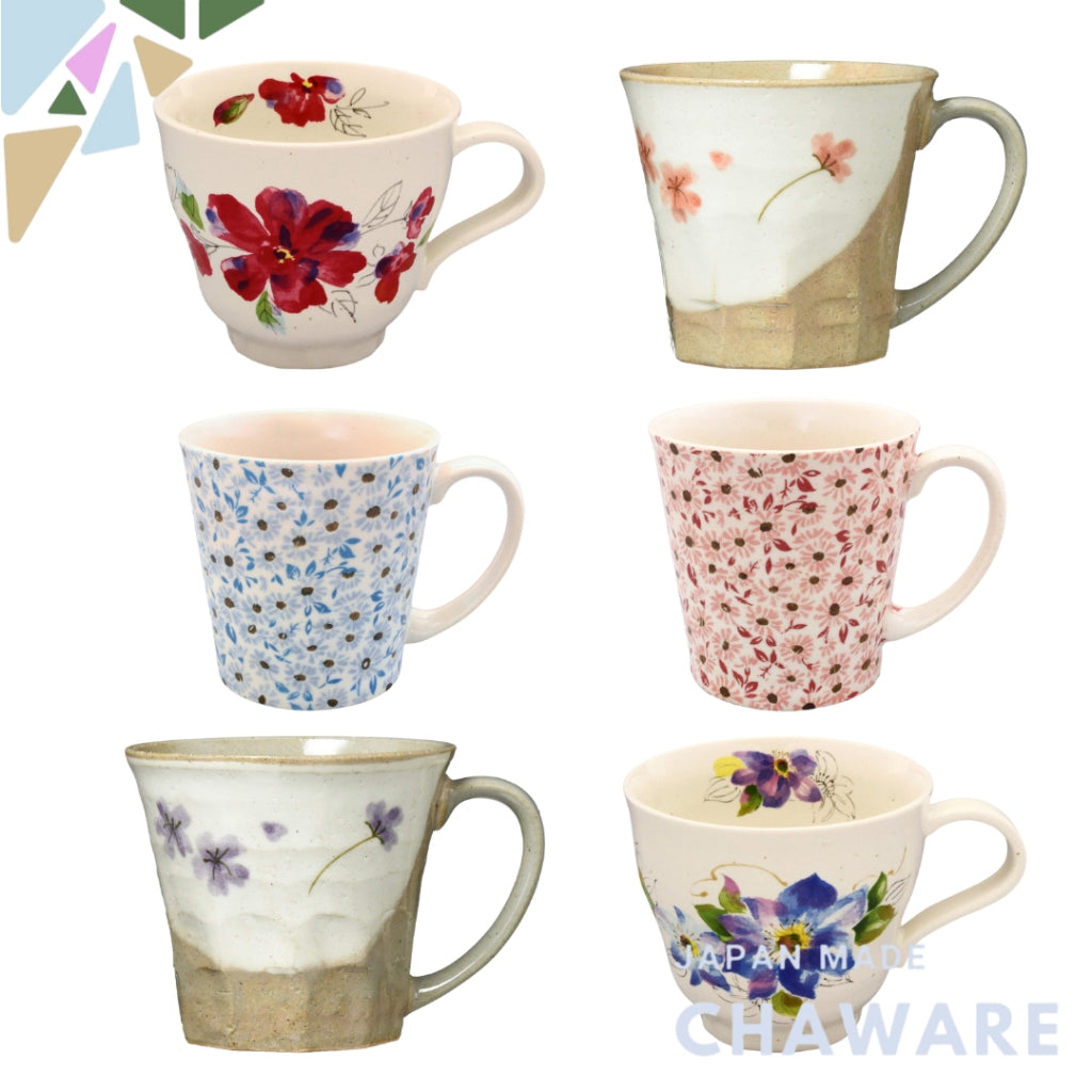 Mino Ware Floral Design Mug Collection