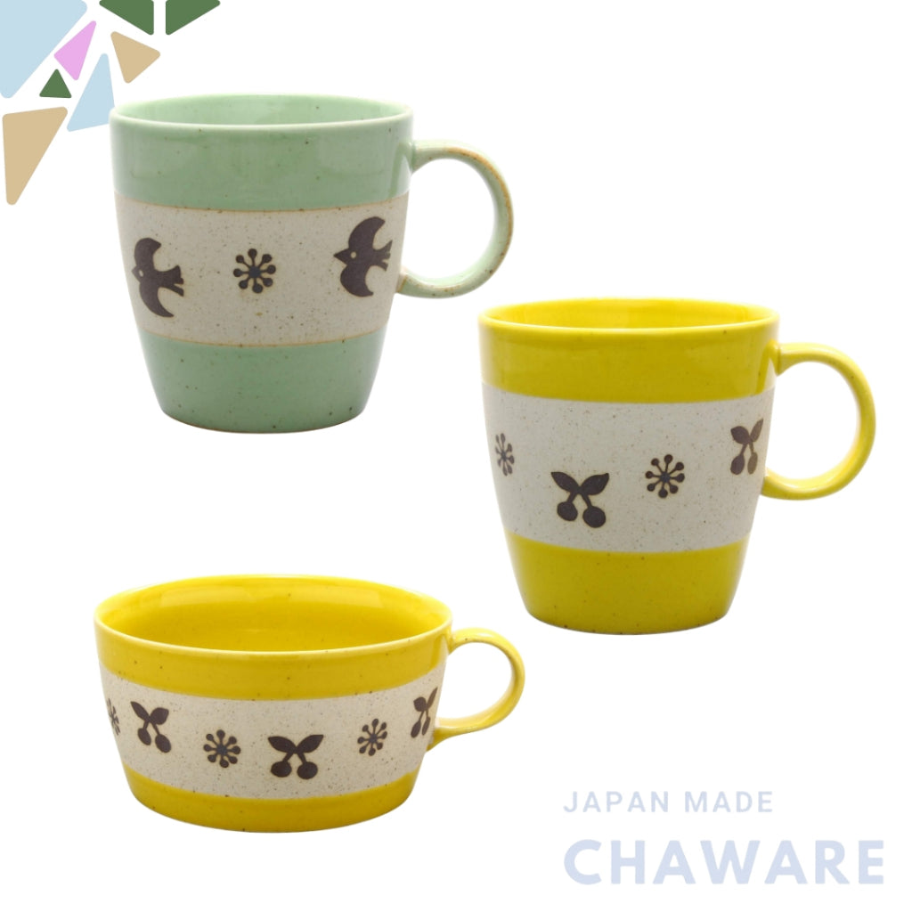 Hasami Ware Cherry Bird Collection: Mug & Bowl Set