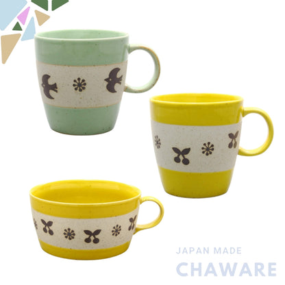 Hasami Ware Cherry Bird Collection: Mug & Bowl Set