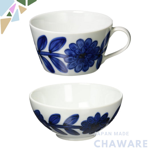 Flower Pattern Porcelain Tableware Set - Microwave & Dishwasher Safe, Made in Japan
