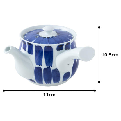 Japanese Impressed Pattern Teapot with Stainless Steel Strainer - Large Size, 600ml Capacity, Made in Japan
