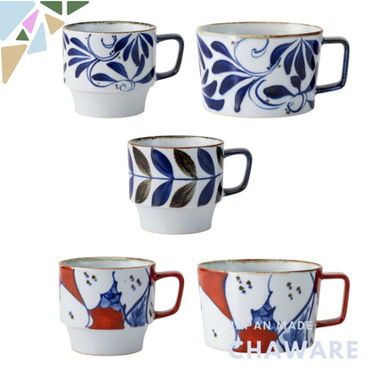 Hasami Ware Large Mug - Microwave & Dishwasher Safe, Various Designs, 330-390ml Capacity