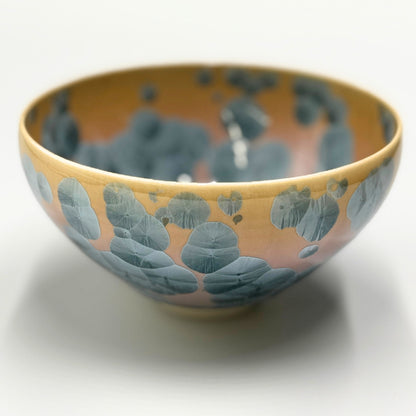 Kyoto ware, kiyomizu ware, Tōan Kiln, Matcha Bowl, Flower Crystal (Gray Blue) kta537