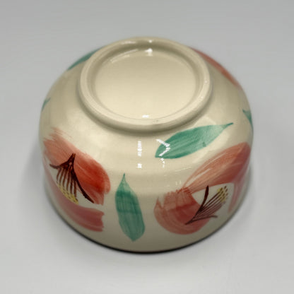Red Flower Matcha Bowl Seto Ware (Made in Japan)matcha chawan,japanese tea bowl