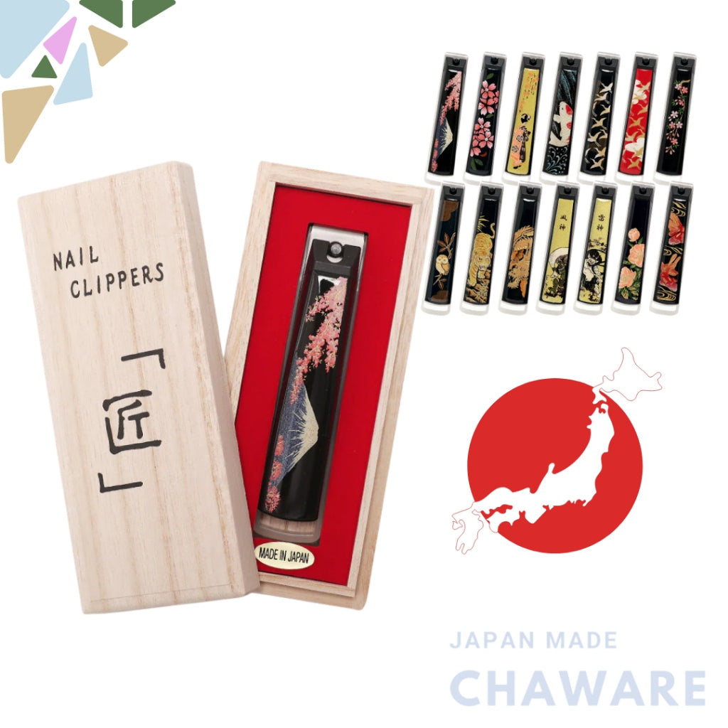 Yamaga Lacquerware Authentic Japanese Nail Clipper with Maki-e Art in Paulownia Box (Dragon Design)
