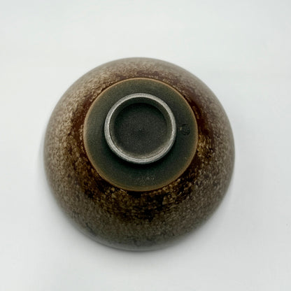 Flower Crystal (Grayish Brown) Matcha Bowl, Kiyomizu Ware, Kyoto Japan, chawan