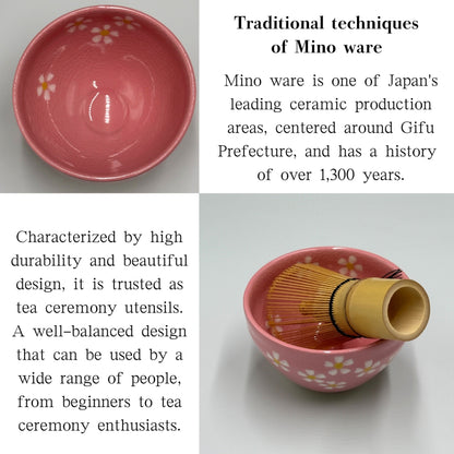 Pink small matcha bowl, Mino ware, Made in Japan, matcha chawan, chaware, Japanese tea bowl