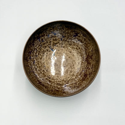 Flower Crystal (Grayish Brown) Matcha Bowl, Kiyomizu Ware, Kyoto Japan, chawan