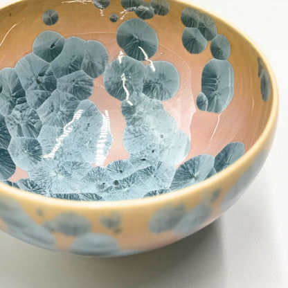 Kyoto ware, kiyomizu ware, Tōan Kiln, Matcha Bowl, Flower Crystal (Gray Blue) kta537