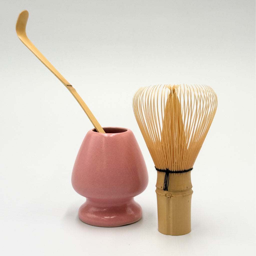 茶筅、茶杓、くせ直しセット青、ピンク、抹茶泡立て器、茶碗