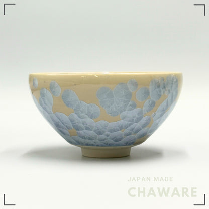 Kyoto ware, kiyomizu ware Toan Kiln Matcha Bowl Hanakessho (Silver Wisteria) kta538