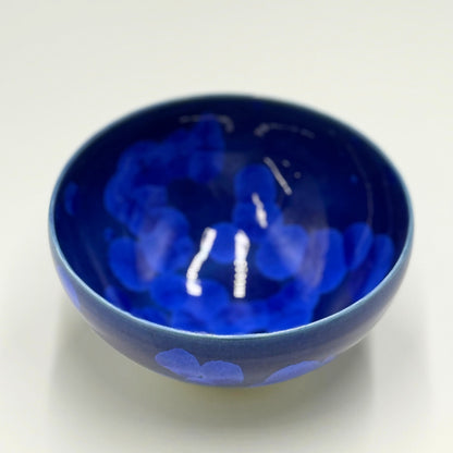 Kyoto ware, kiyomizu ware, Toan kiln, Matcha bowl, Flower crystals (Lapis lazuli) kta536.