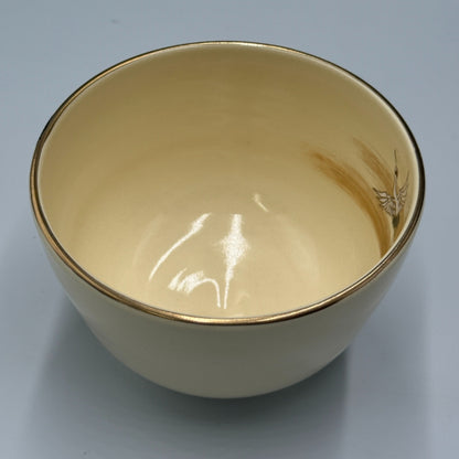 [Kyoto Ware/Kiyomizu Ware] Ninsei Crane, Pine, Bamboo, and Plum <matcha bowl>chawan</matcha>