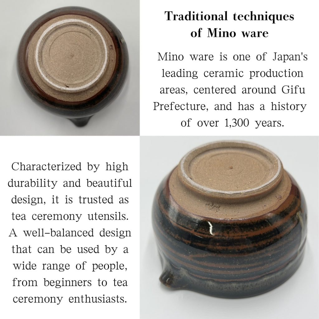 [Katakuchi Matcha Bowl] Tenmoku Nagashi Katakuchi mino ware,japanese tea bowl,chawan,chaware