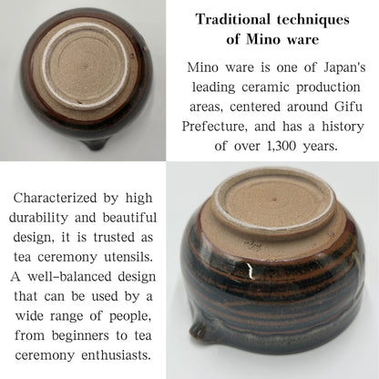 [Katakuchi Matcha Bowl] Tenmoku Nagashi Katakuchi mino ware,japanese tea bowl,chawan,chaware