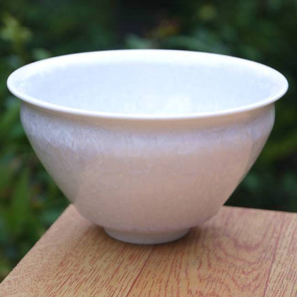 Kyoto ware, kiyomizu ware, Tōan kiln, Matcha bowl, Flower crystal (white) kta826