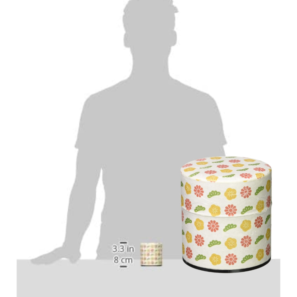 Yamako Tea Canister - Pockan Paper Flowers S & L / Haikara-san Striped S