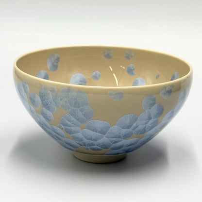 Kyoto ware, kiyomizu ware Toan Kiln Matcha Bowl Hanakessho (Silver Wisteria) kta538