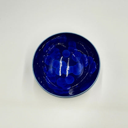 Kyoto ware, kiyomizu ware, Toan kiln, Matcha bowl, Flower crystals (Lapis lazuli) kta536.