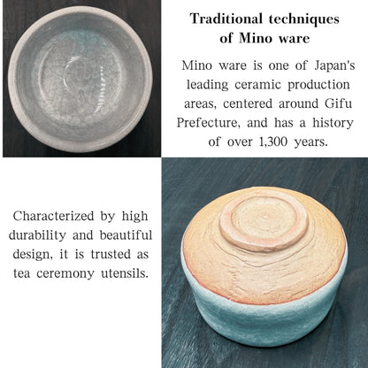 chaware White crackle matcha bowl Mino ware,matcha tea bowl,Made in Japan mino004,matcha chawan