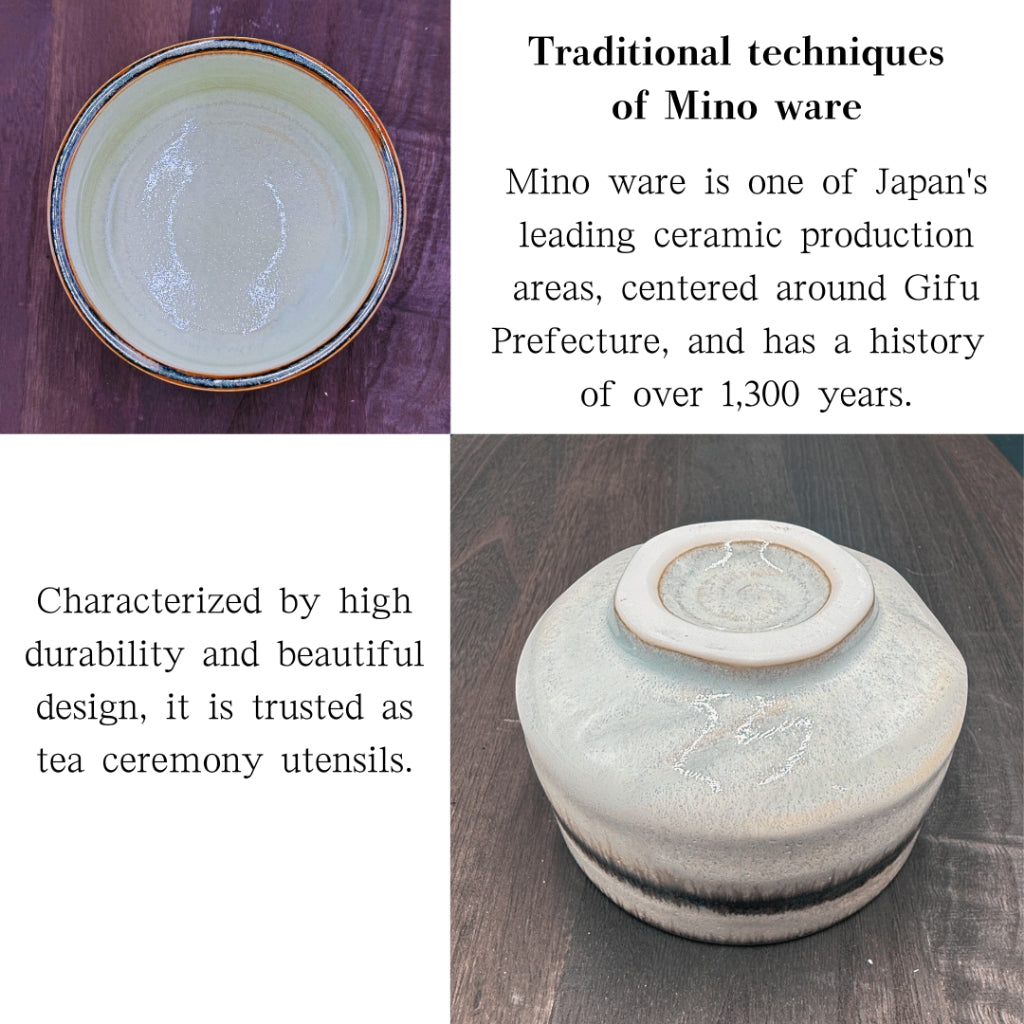 Wasabi Matcha Bowl, Mino Ware, Made in Japan, Japanese tea cup, traditional crafts, matcha chawan