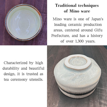 Wasabi Matcha Bowl, Mino Ware, Made in Japan, Japanese tea cup, traditional crafts, matcha chawan