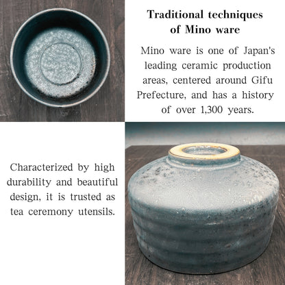 Gold Crystal Cut Matcha Bowl, Mino Ware (made in Japan), Traditional Craft, Matcha Chawan, Japanese Tea Cup